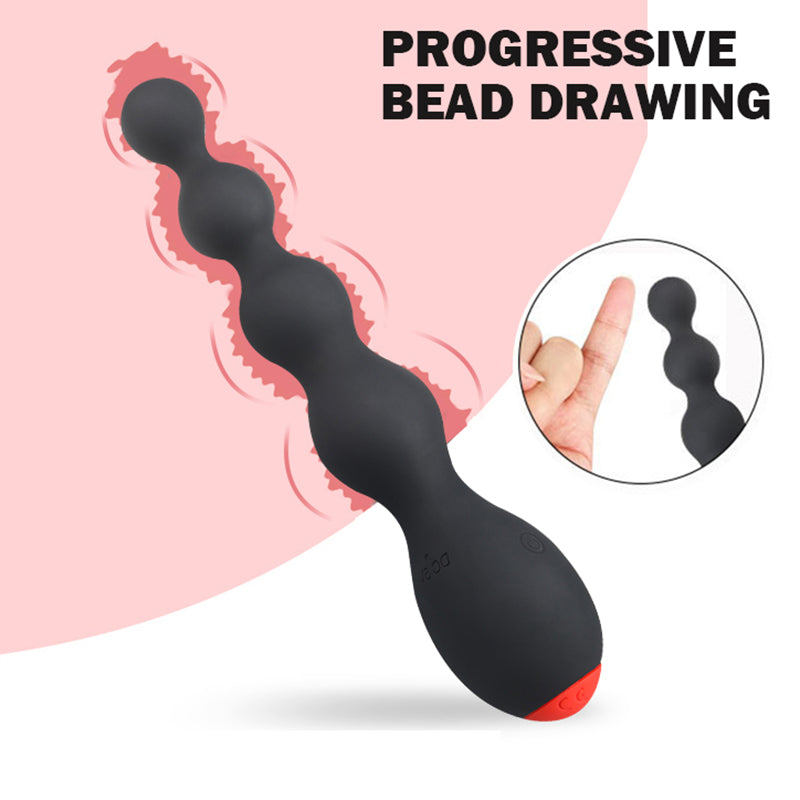 Multi-function prostate massager with adjustable vibrations and anal beads for male pleasure