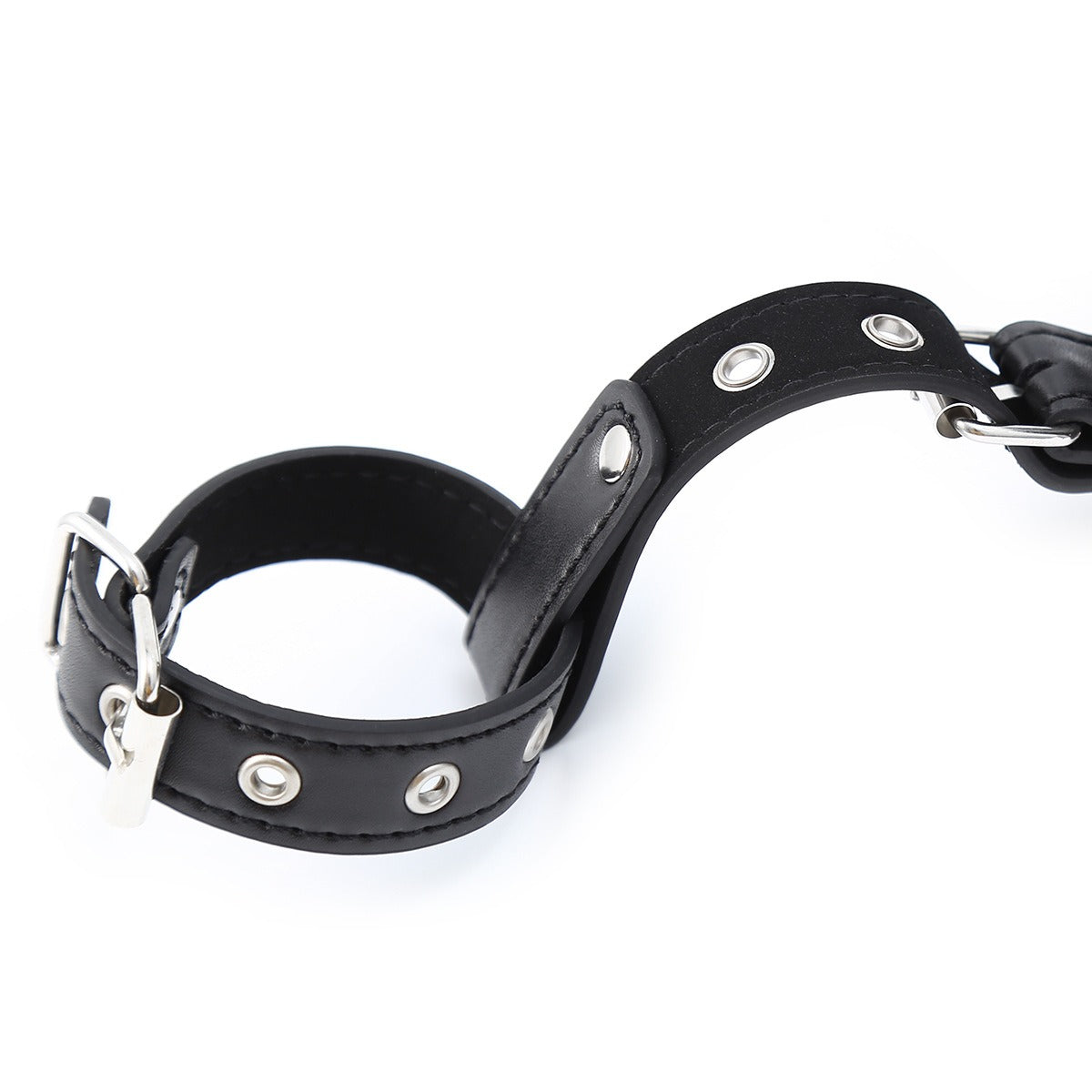 Adjustable leather handcuffs and feet cuffs for BDSM play