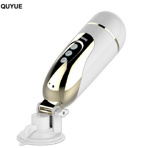 Hands-free male masturbator with automatic settings and lifelike artificial vagina texture