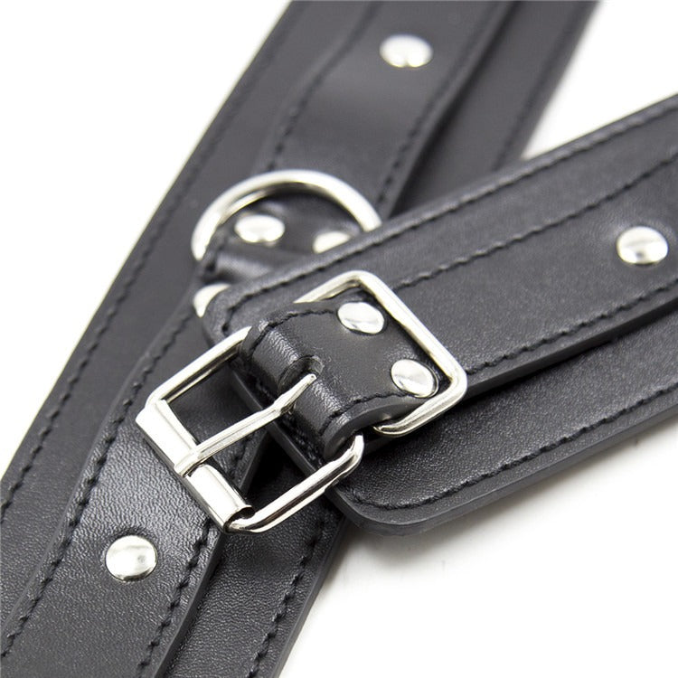 Adjustable leather restraint cuffs for hands and feet