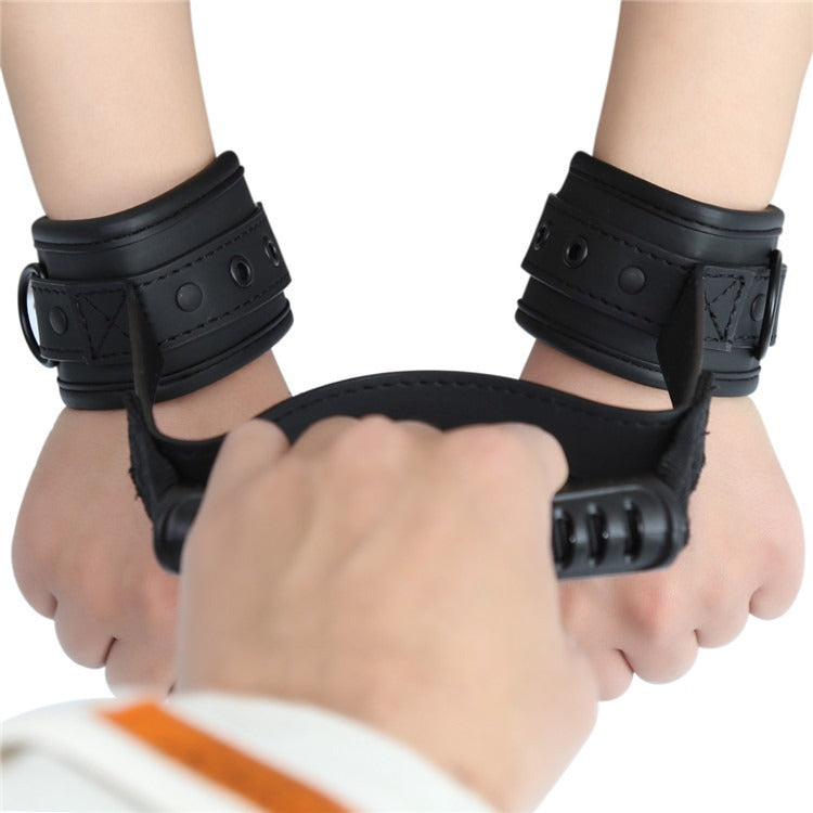 BDSM Leather Handcuffs for Power Play and Bondage – Comfortable and Secure Restraints