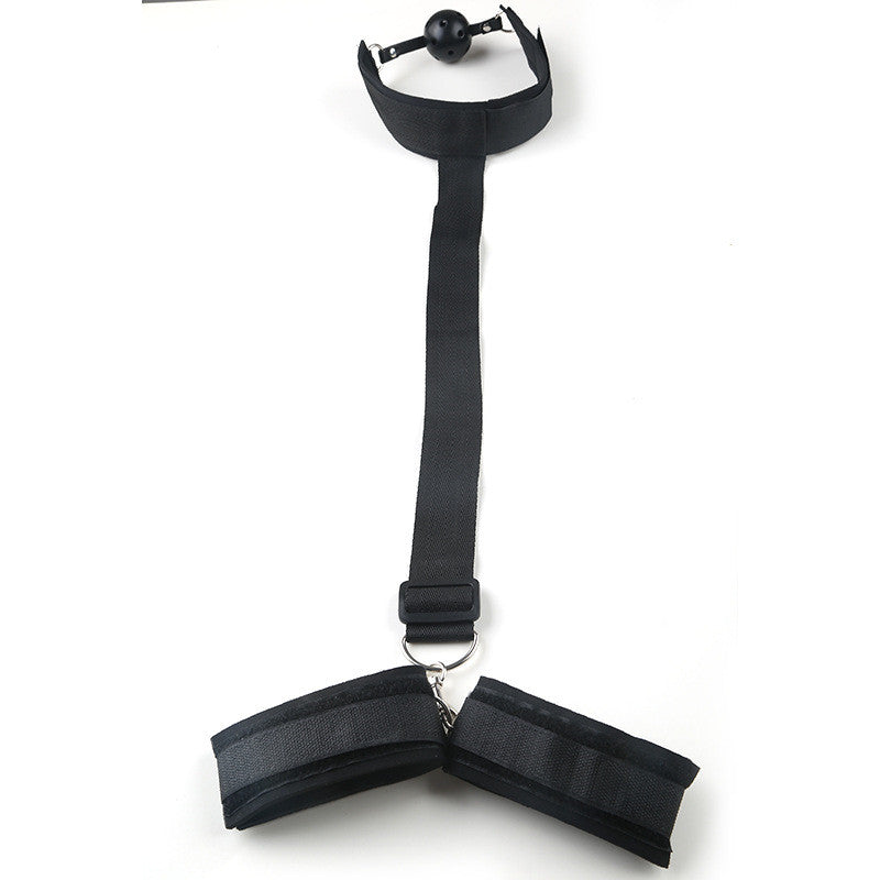 Adjustable Handcuffs and Gag Restraint for BDSM Role-Play