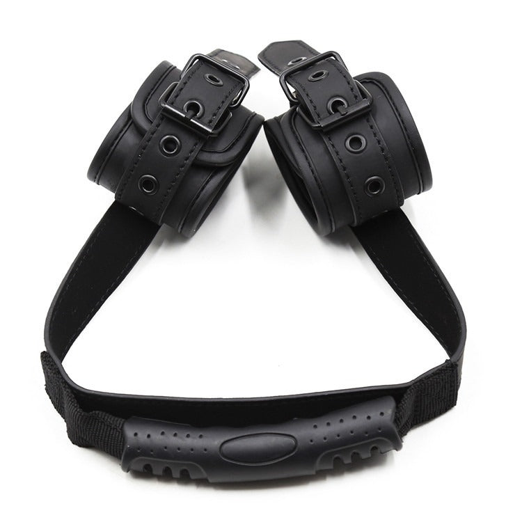 Adjustable Leather Handcuffs for Couples BDSM Play – Traction Restraint Binding Cuffs