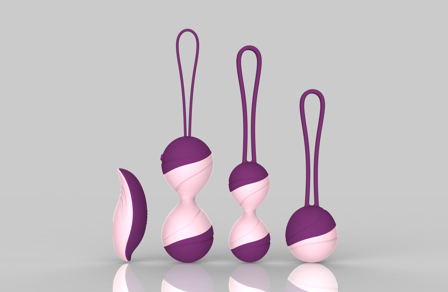 Body-safe silicone Kegel balls for pelvic strength and massage stimulation