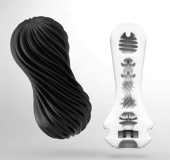 TENGA FLEX Flexible Spiraling Masturbator Cup with adjustable suction and realistic spiral texture for intense male pleasure.