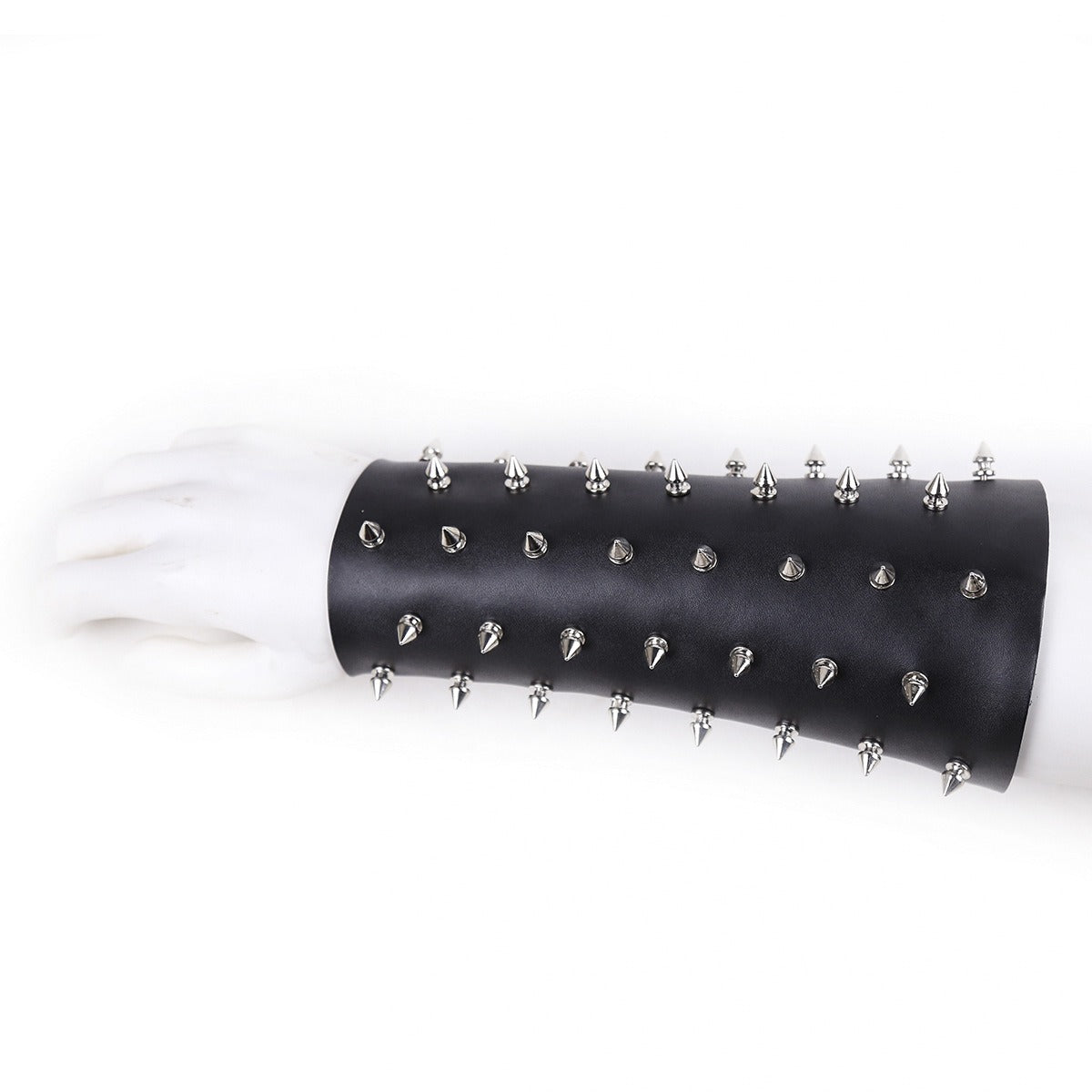 Arm Strap Nail Bondage Armor for BDSM restraint play, featuring adjustable straps and striking nail armor for dominance and submission roleplay.