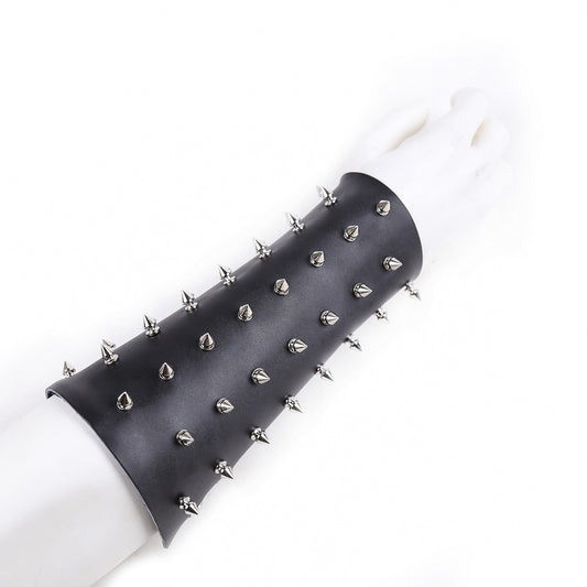 Arm Strap Nail Bondage Armor for BDSM restraint play, featuring adjustable straps and striking nail armor for dominance and submission roleplay.