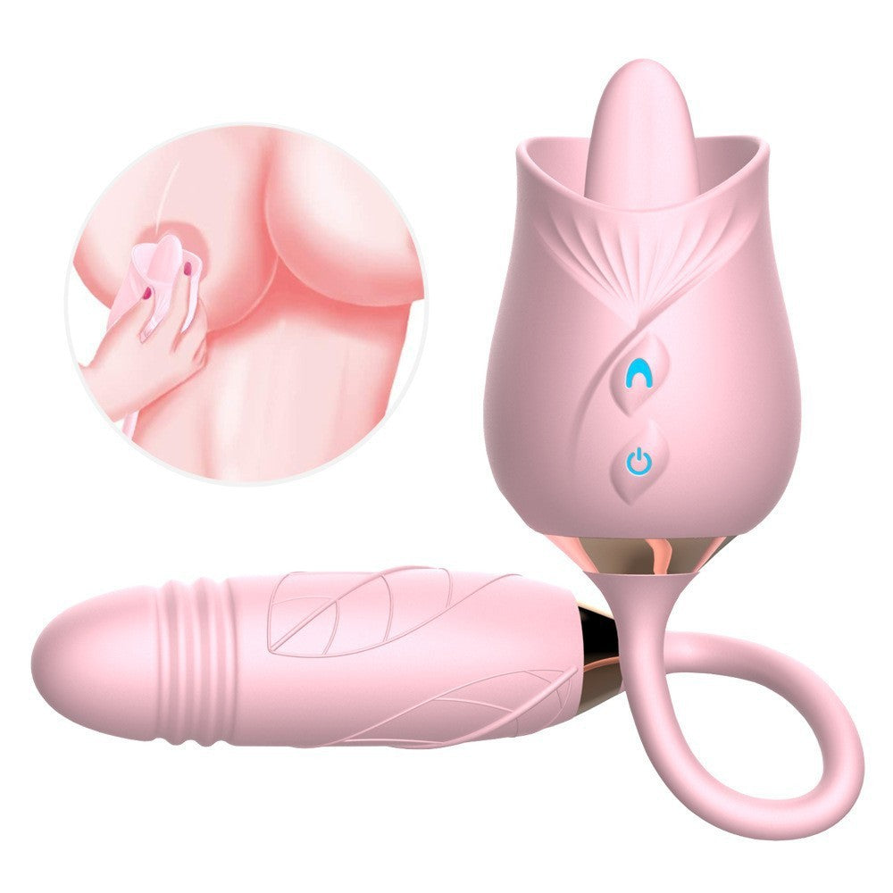 Orena Rose 3rd Generation Double-Headed Sucking Vibrating Egg, featuring body-safe silicone and customizable suction and vibration modes for maximum pleasure.