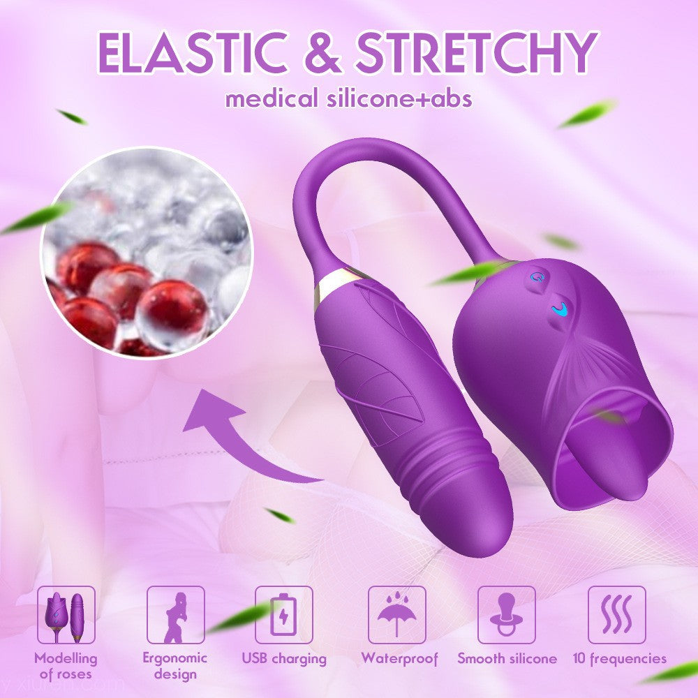 Orena Rose 3rd Generation Double-Headed Sucking Vibrating Egg, featuring body-safe silicone and customizable suction and vibration modes for maximum pleasure.