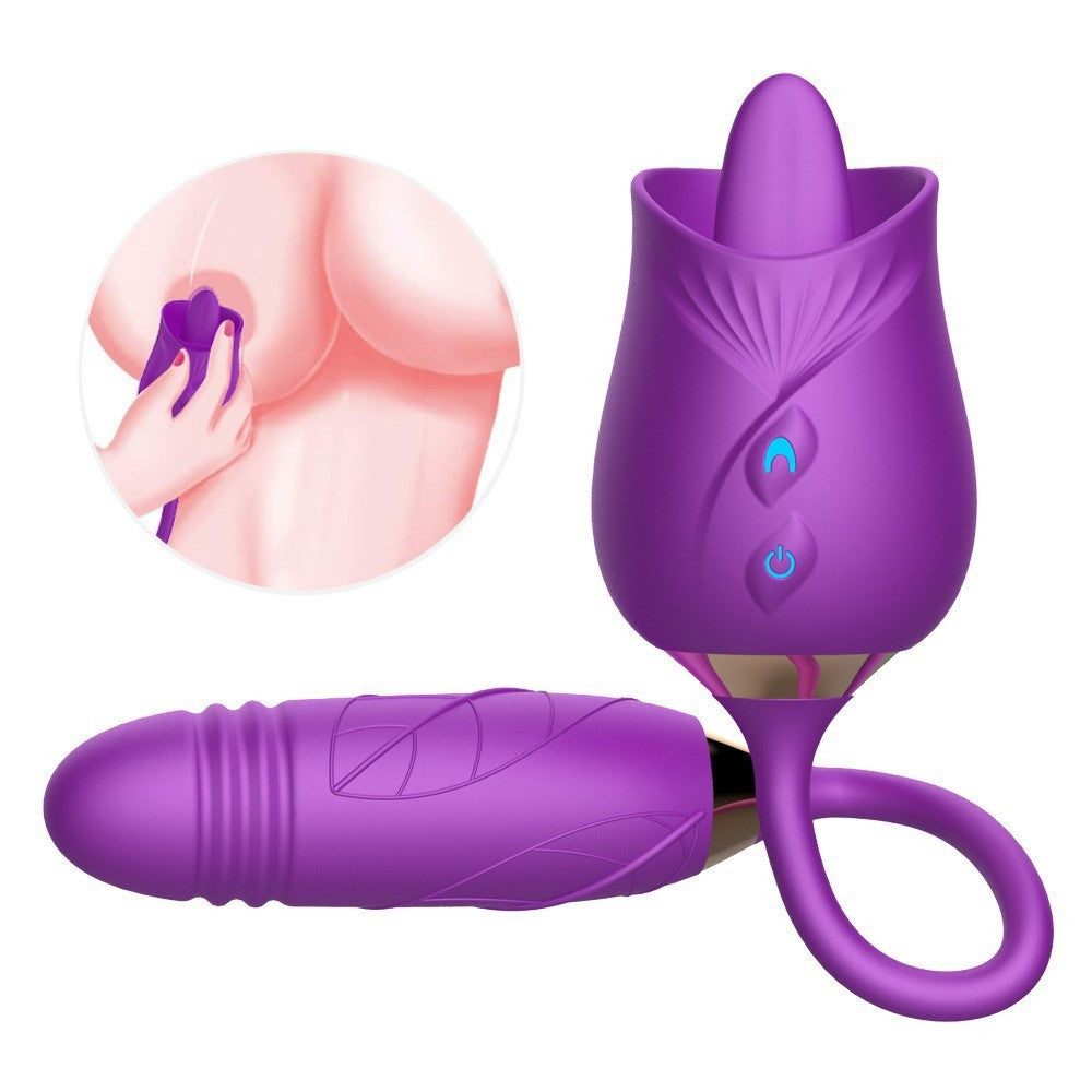 Orena Rose 3rd Generation Double-Headed Sucking Vibrating Egg, featuring body-safe silicone and customizable suction and vibration modes for maximum pleasure.