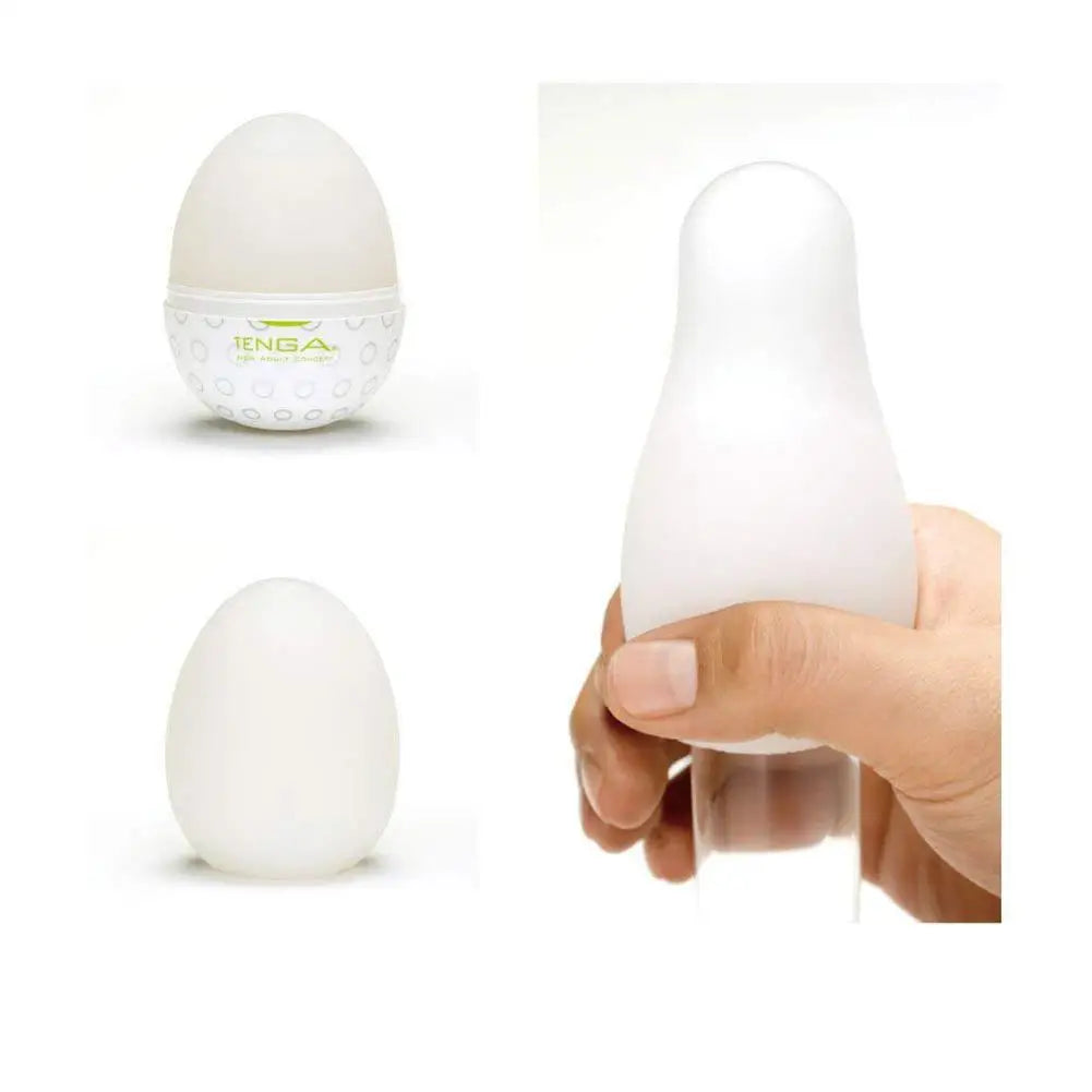 Portable Tenga Egg Masturbator for men with realistic internal textures for pleasure.