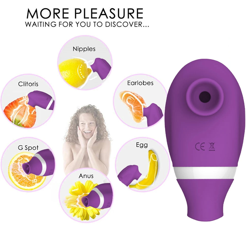 Body-safe silicone sucking and licking vibrator for ultimate pleasure